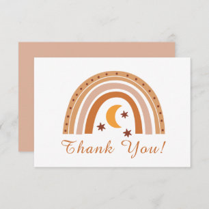 Modern Boho Rainbow Thank You Note Card