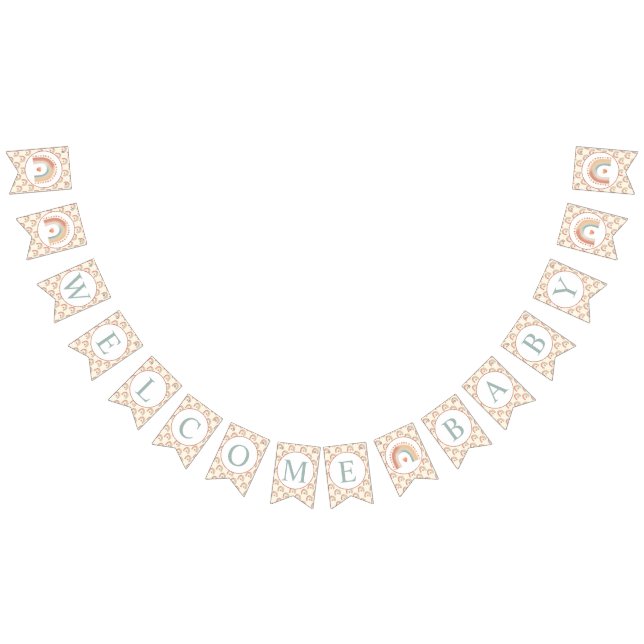 Modern Boho Rainbow Welcome Baby Bunting – Waterco Bunting Flags (All)