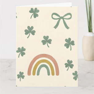 Modern Boho Rainbows Coquette Bows Shamrocks St. P Card