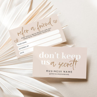 Modern Boho Refer A Friend Discount Coupon Card