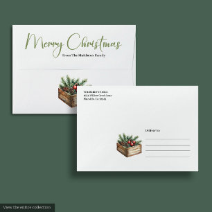 Modern Boho Rustic Earthy Holiday Card Envelopes