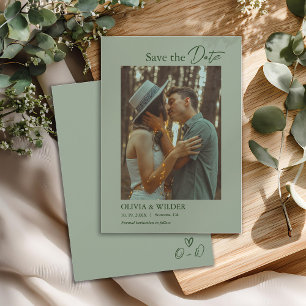 Modern Boho Sage Green Wedding Save The Date