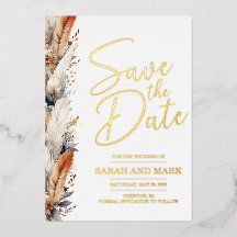 Modern Boho Save the Date with Photo Back | Real