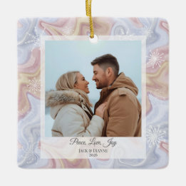 Modern Boho Square Holiday Ornament 