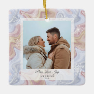 Modern Boho Square Holiday Ornament 