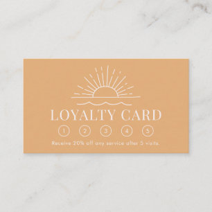 Modern Boho Sun and Beach Wave Loyalty Card