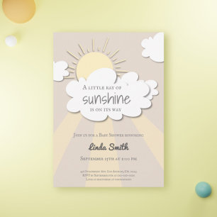Modern Boho Sunshine Neutral Baby Shower Invitation