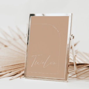Modern Boho Tan Arch Table Twelve Table Number