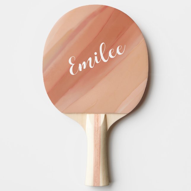 Modern Boho Terracott Abstract Script Ping Pong Paddle (Front)