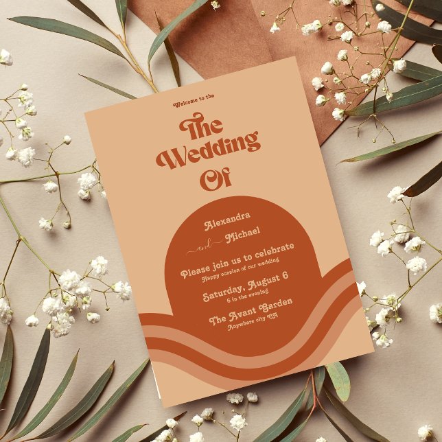 Modern Boho Terracotta Arch Wedding Invitation (Creator Uploaded)