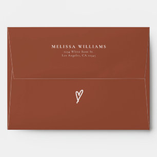Modern Boho Terracotta Bridal Shower Envelope