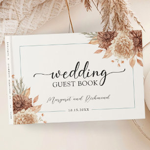 Modern Boho Terracotta Floral Wedding Guest Book