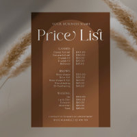 Modern Boho Terracotta Hair Nails Salon Price List