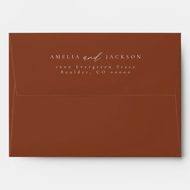 Modern Boho Terracotta Return Address Envelope (Back (Top Flap))