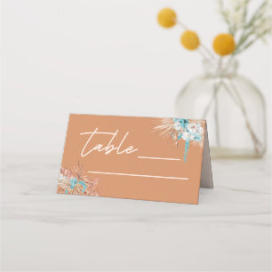 Modern Boho Terracotta Script Wedding Place Card