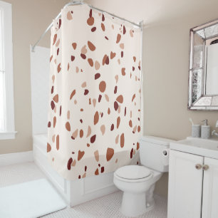 Modern Boho Terrazzo Pattern Shower Curtain