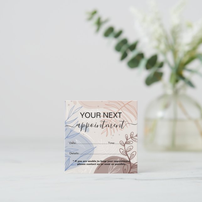Modern boho Tropical Monstera Appointment Card (Standing Front)