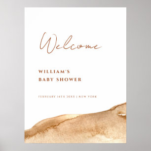 Modern Boho Watercolor Desert Baby Shower Welcome Poster