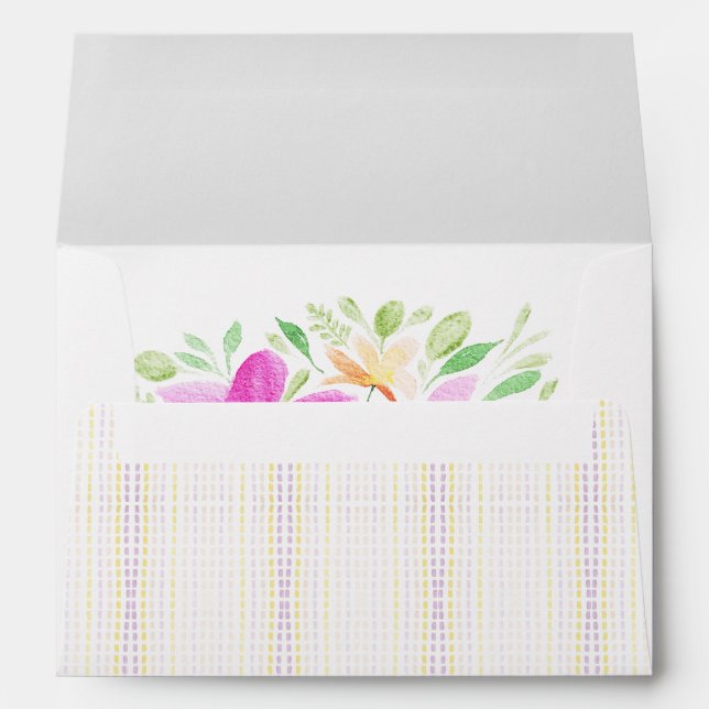 Modern Boho Watercolor Floral Art Envelope (Back (Bottom))