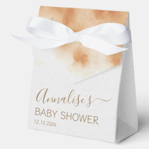 Modern Boho Watercolor Tie Dye Baby Shower Beige Favor Box