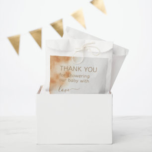 Modern Boho Watercolor Tie Dye Baby Shower Beige Favour Bag