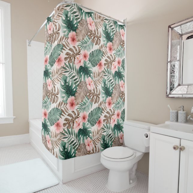 Modern Boho Watercolor Tropical Floral Leaves (In Situ)