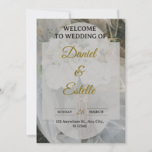 Modern Boho Wedding Invitation Elegant Beige Flo