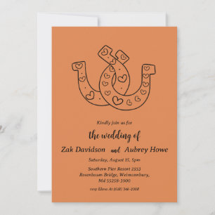 Modern boho western wedding invitations
