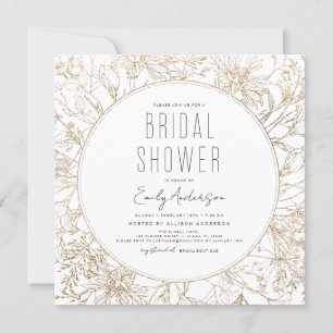 Modern Boho Wildflower Bridal Shower Elegant  Invitation