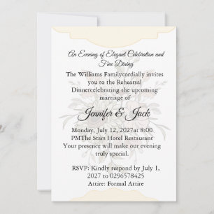 Modern Boho Wildflower Line Art Earthy Rehearsal Invitation