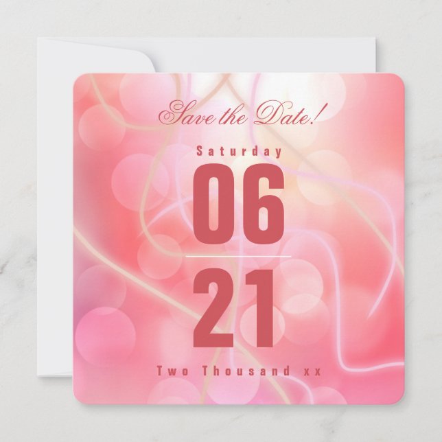 Modern Bokeh Candy Cotton Pink with Typography (Front)