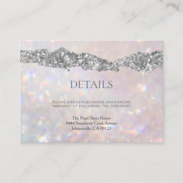 Modern Bokeh Glitter Sparkle Glam Enclosure Card (Front)