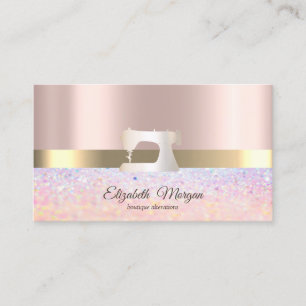 Modern Bokeh Gold Stripe,Sewing Machine Business Card