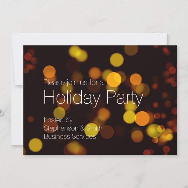 Modern Bokeh Holiday Party Invitation (Front)