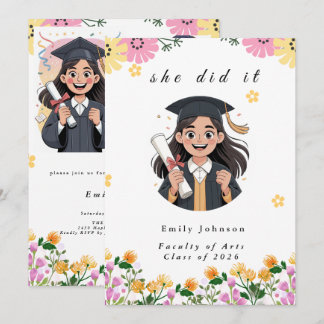 Modern Bokeh Lights Graduation invitation