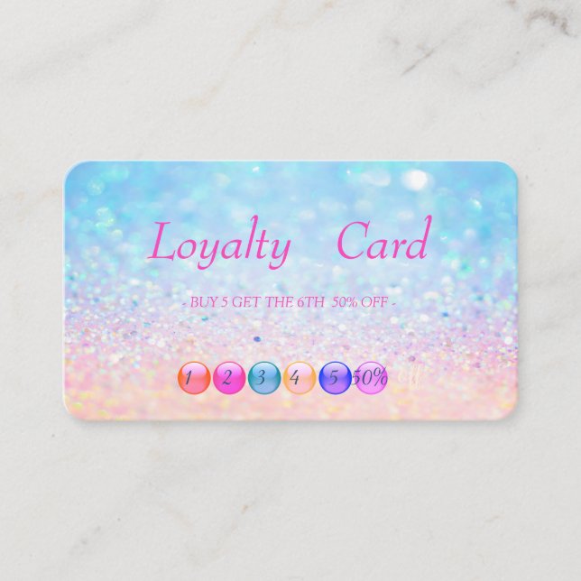 Modern Bokeh Ombre Makeup  Loyalty Card (Front)