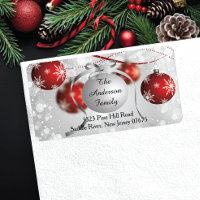 Modern Bokeh Snowflake Christmas Return Address