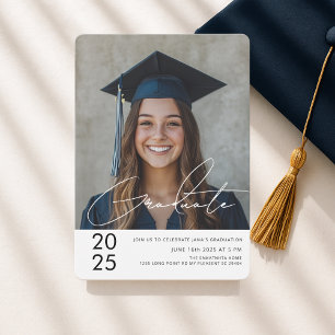 Modern Bold 2025 Graduate Photo Invitation