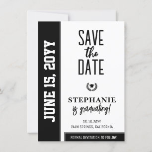 Modern Bold and Elegant Graduation Save The Date