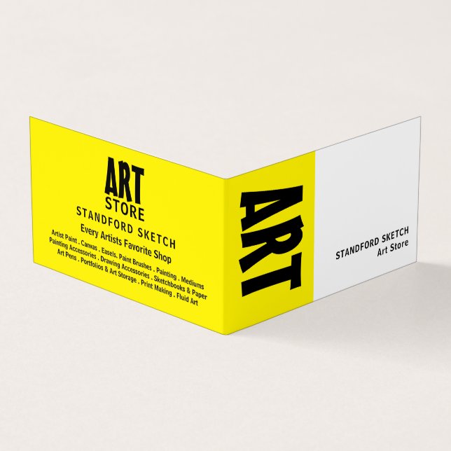 Modern Bold, Art Supplies Store, Detailed Business Card (Outside)