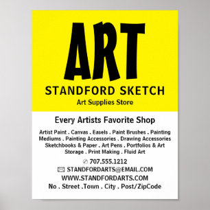 Modern Bold, Art Supplies Store Poster