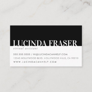MODERN BOLD BAND minimal simple black white Business Card