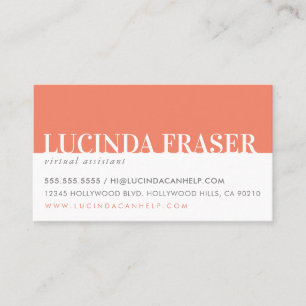 MODERN BOLD BAND minimal simple coral orange grey Business Card