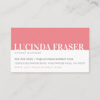 MODERN BOLD BAND minimal simple coral pink grey Business Card
