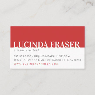 MODERN BOLD BAND minimal simple red grey Business Card