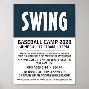 Modern Bold, Baseball Camp Advert Poster