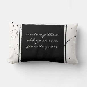 modern bold black and white add your text lumbar pillow