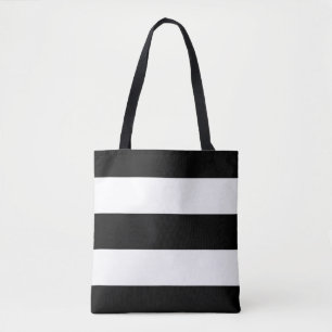 Modern Bold Black and White Stripes Tote Bag