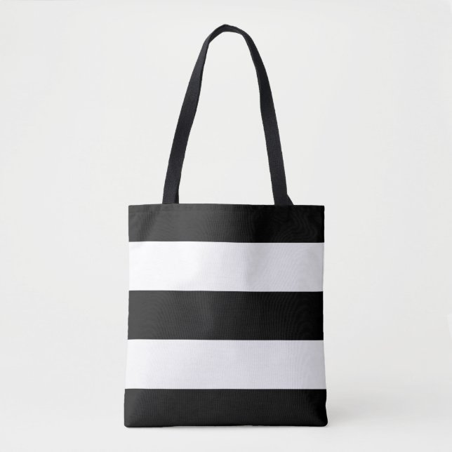 Modern Bold Black and White Stripes Tote Bag (Front)