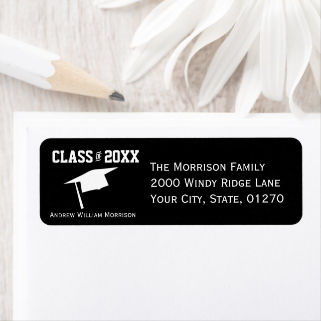 Modern Bold Black Graduation Cap Class of 20XX (Insitu)